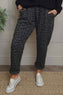 Effie Leopard Print Cotton Joggers Charcoal