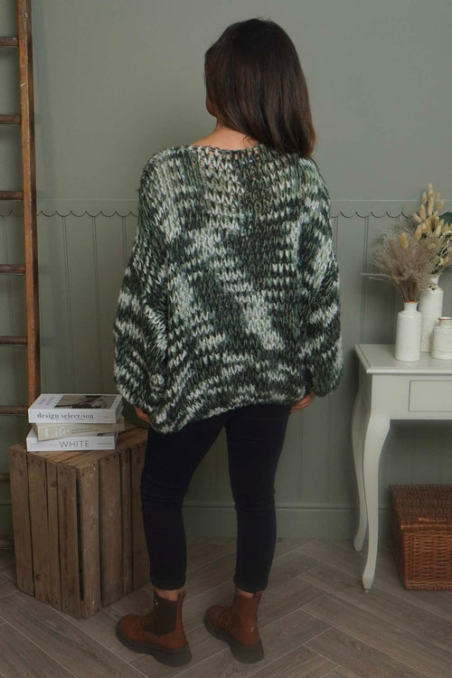 Leatrice Knitted Jumper Bottle Green - Image 4