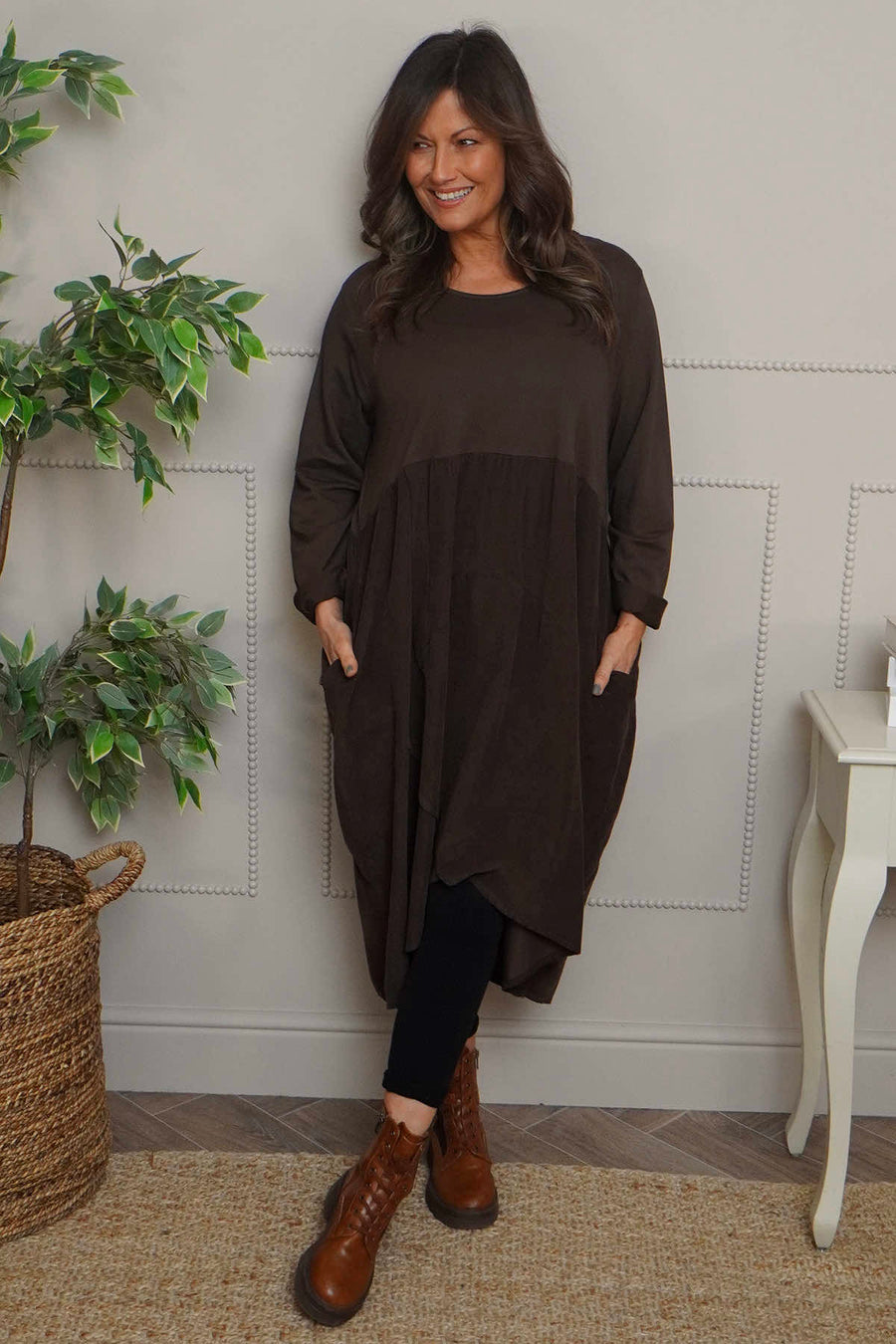 Regana Cotton Dress Cocoa