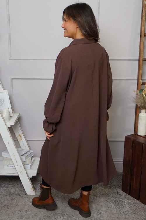 Kaya Collared Dress Cocoa - Image 4