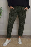 Effie Leopard Print Cotton Joggers Khaki