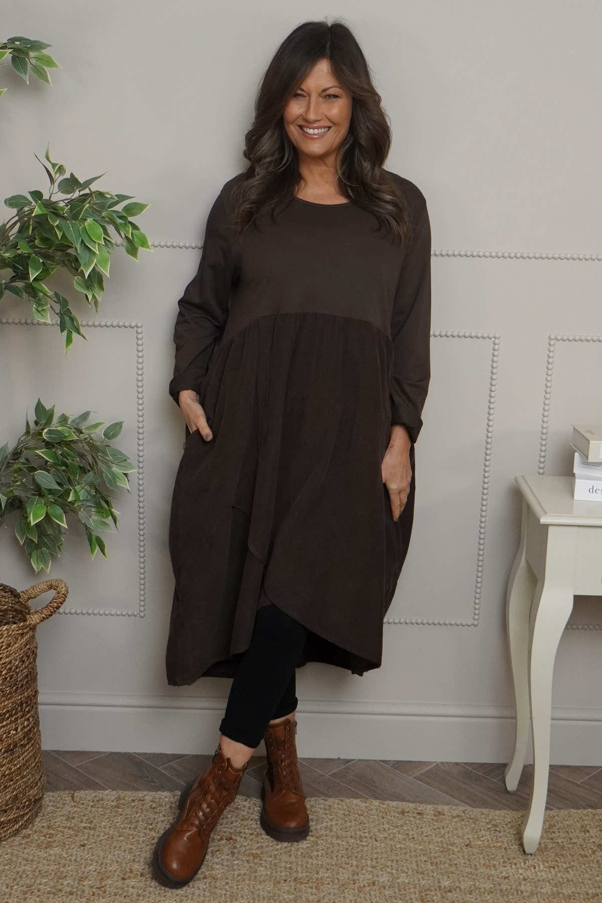 Regana Cotton Dress Cocoa