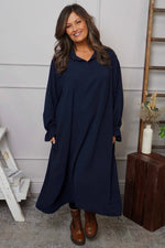 Kaya Collared Dress Navy Navy - Kaya Collared Dress Navy