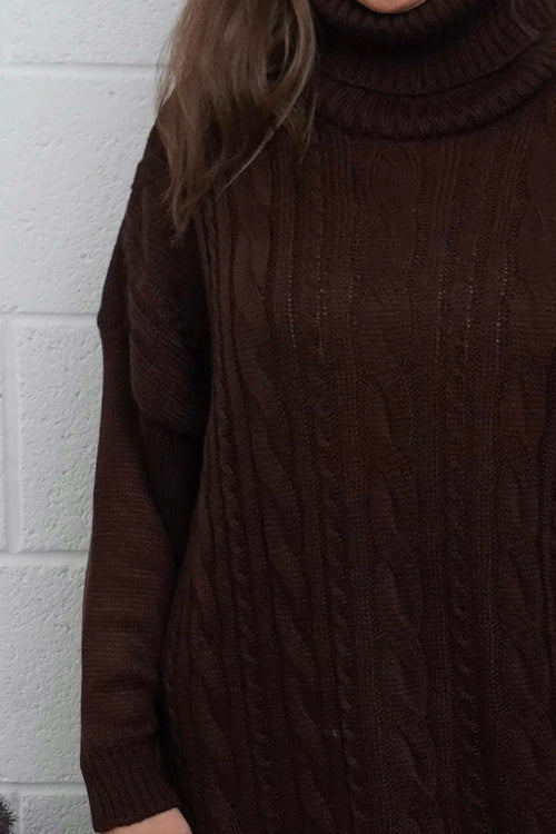 Moira Polo Knitted Jumper Cocoa - Image 3