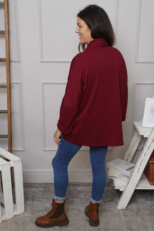 Floella Zip Cotton Jacket Wine - Image 4