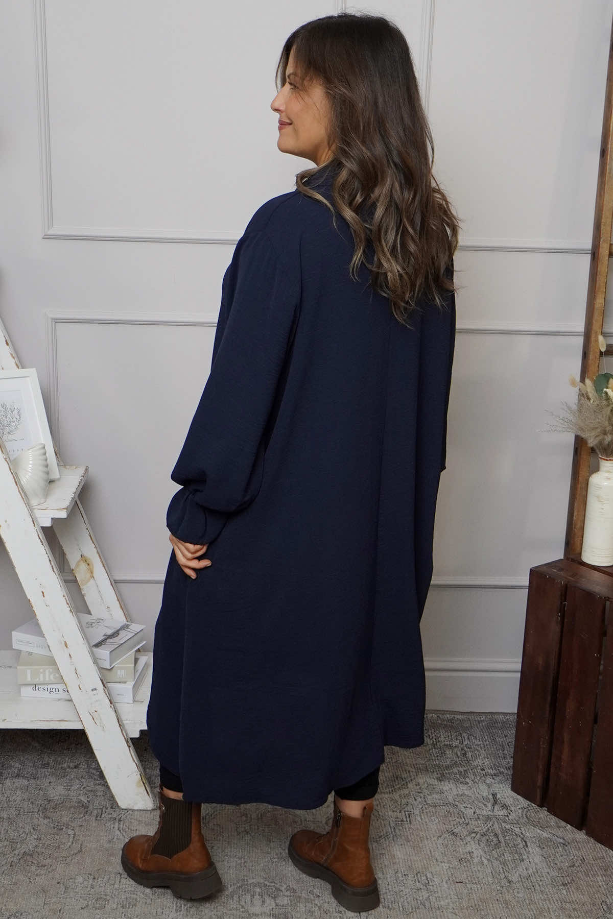 Kaya Collared Dress Navy