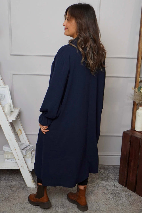 Kaya Collared Dress Navy - Image 4