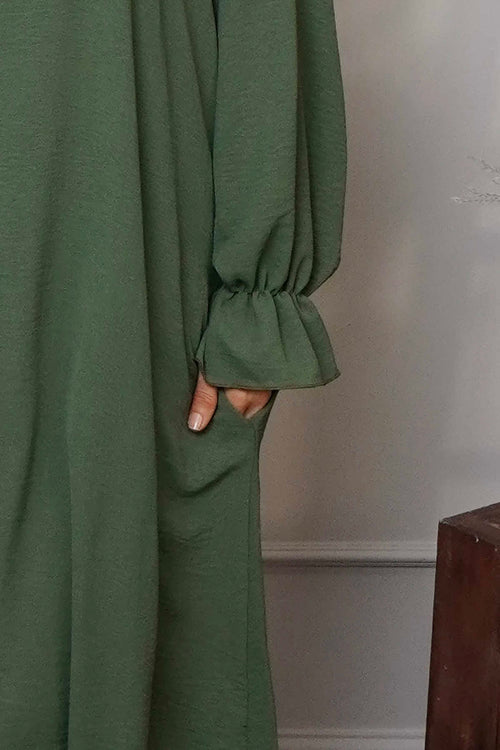 Kaya Collared Dress Khaki - Image 3