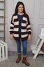 Kennedy Stripe Knitted Cardigan Wine