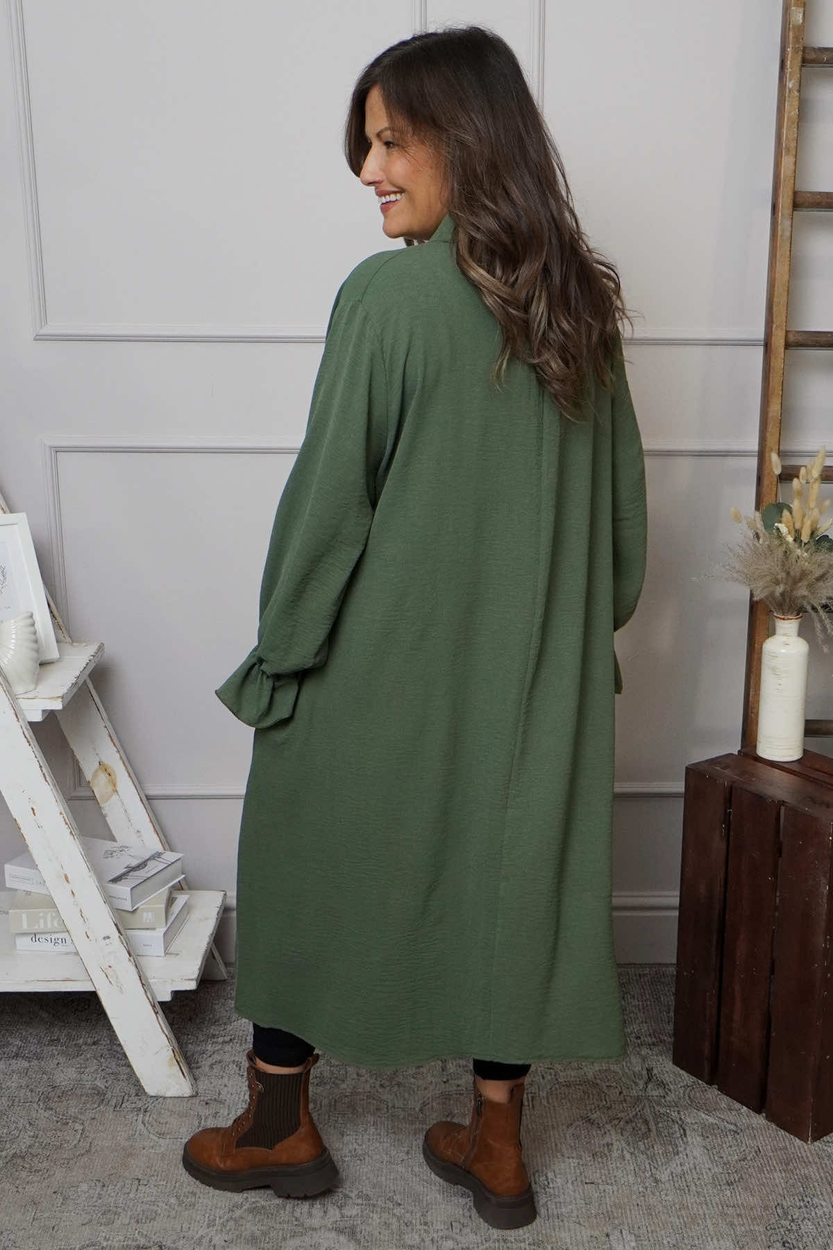 Kaya Collared Dress Khaki