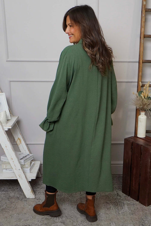 Kaya Collared Dress Khaki - Image 4