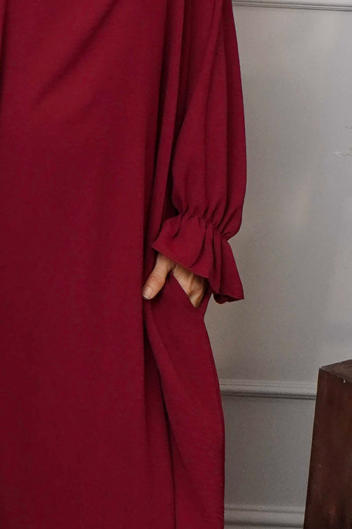 Kaya Collared Dress Wine - Image 3