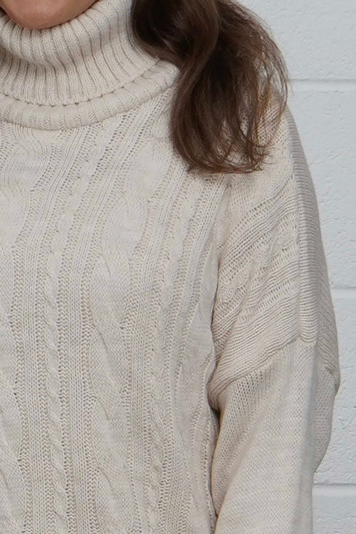 Moira Polo Knitted Jumper Stone - Image 3