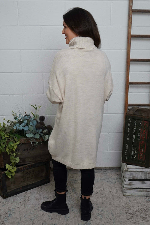 Moira Polo Knitted Jumper Stone - Image 4