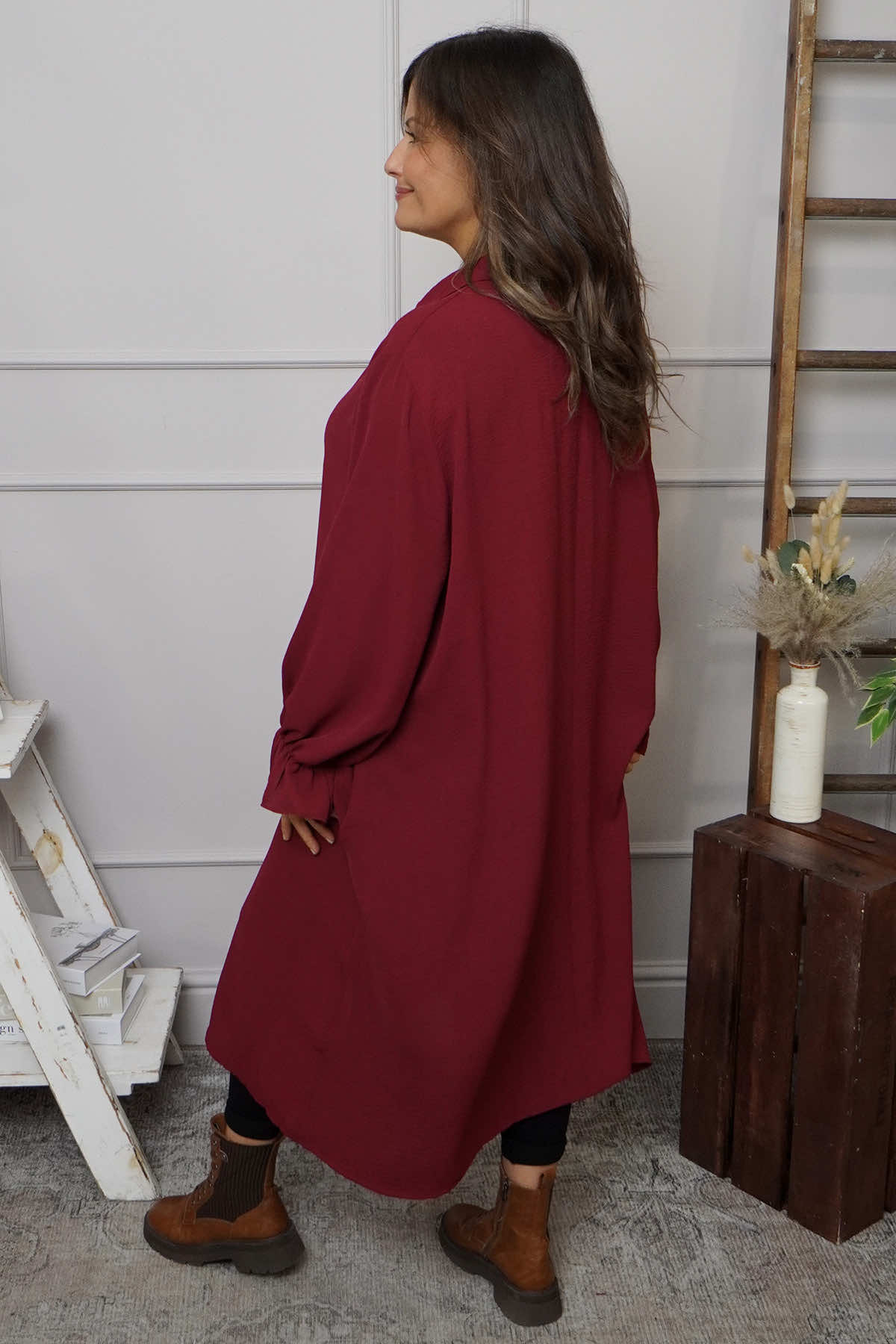 Kaya Collared Dress Wine