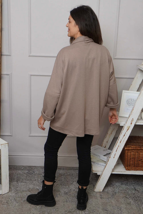 Floella Zip Cotton Jacket Mocha - Image 4