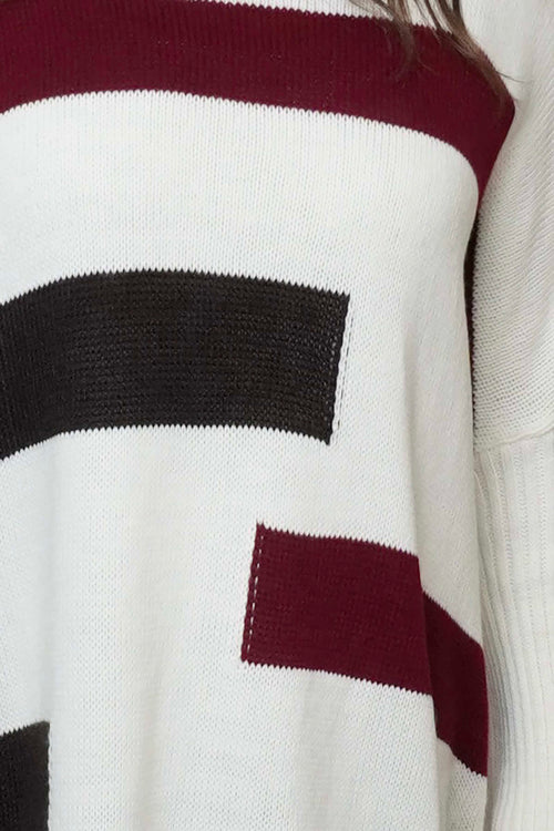 Melva Block Knitted Jumper Cream - Image 3