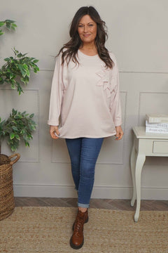 Kaila Flower Patch Cotton Top Pink