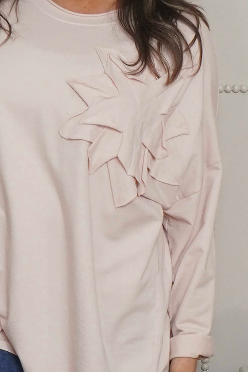 Kaila Flower Patch Cotton Top Pink - Image 3