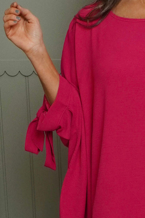 Anette Tie Sleeve Top Fuchsia - Image 3