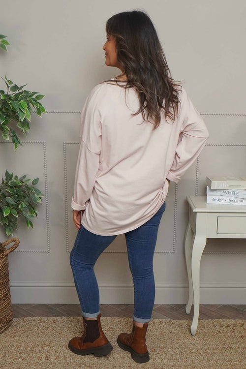 Kaila Flower Patch Cotton Top Pink - Image 4