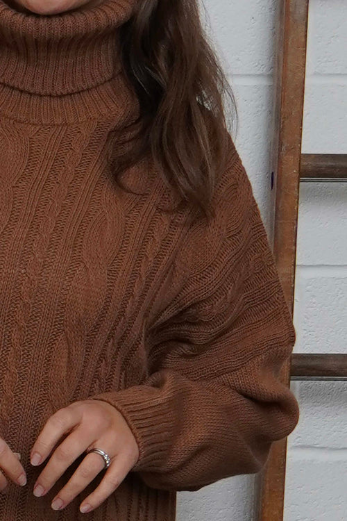 Moira Polo Knitted Jumper Nutmeg - Image 3