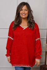 Emma Knitted Jumper Red Red - Emma Knitted Jumper Red