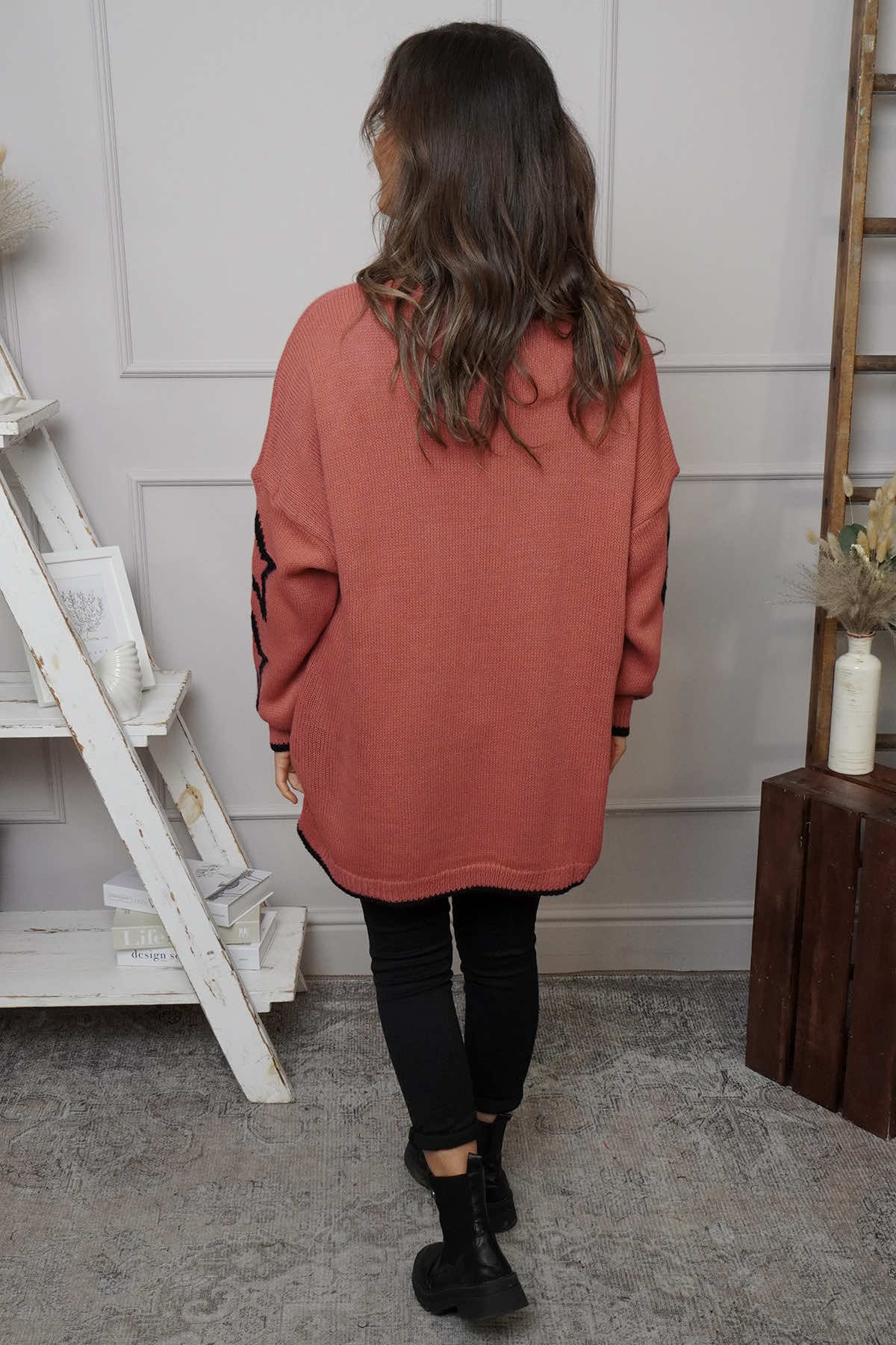 Kimbra Star Knitted Jumper Burnt Orange