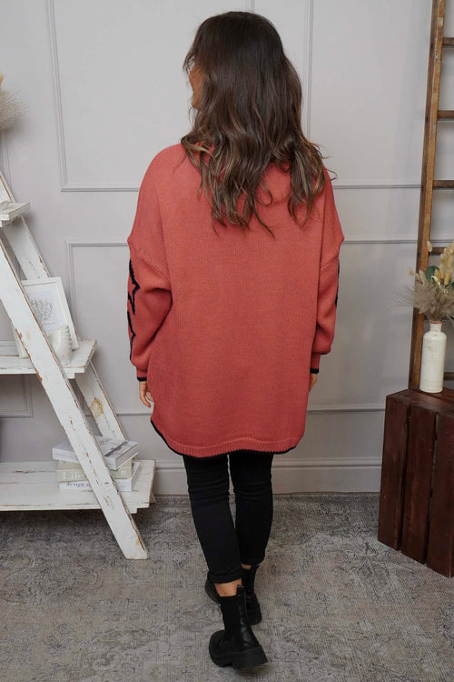 Kimbra Star Knitted Jumper Burnt Orange - Image 4