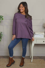 Kaila Flower Patch Cotton Top Purple Purple - Kaila Flower Patch Cotton Top Purple