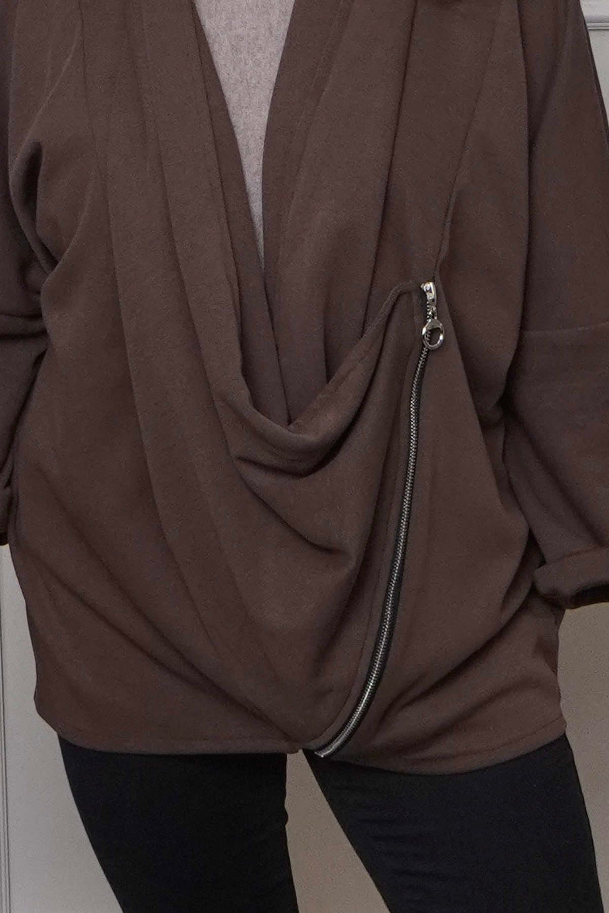 Floella Zip Cotton Jacket Cocoa