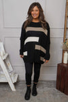 Melva Block Knitted Jumper Black