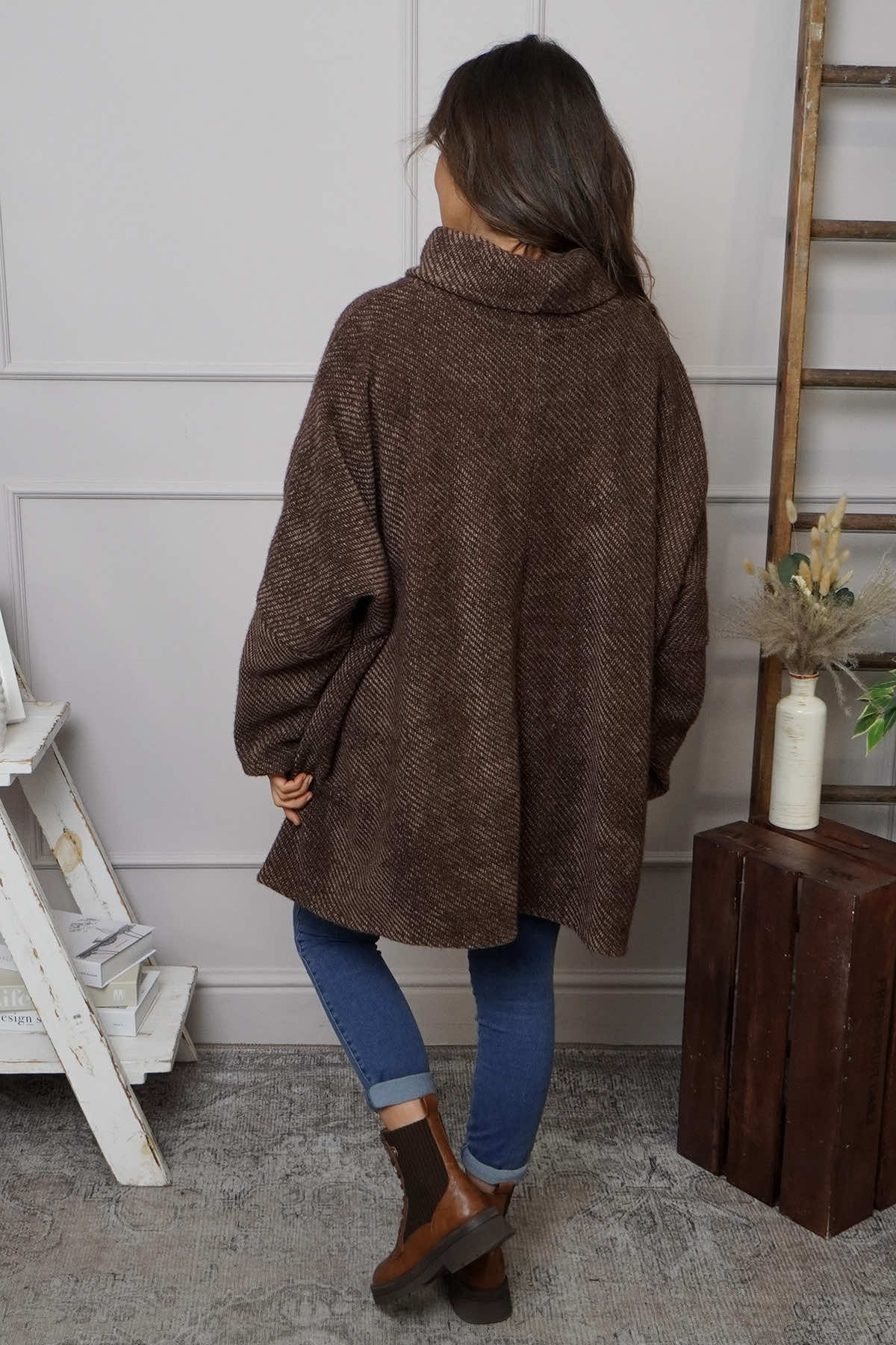 Luma Cowl Neck Jumper Cocoa