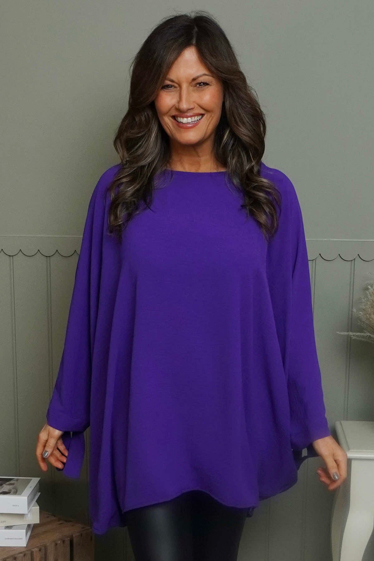 Anette Tie Sleeve Top Purple