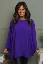 Anette Tie Sleeve Top Purple Purple - Anette Tie Sleeve Top Purple
