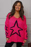 Kimbra Star Knitted Jumper Fuchsia
