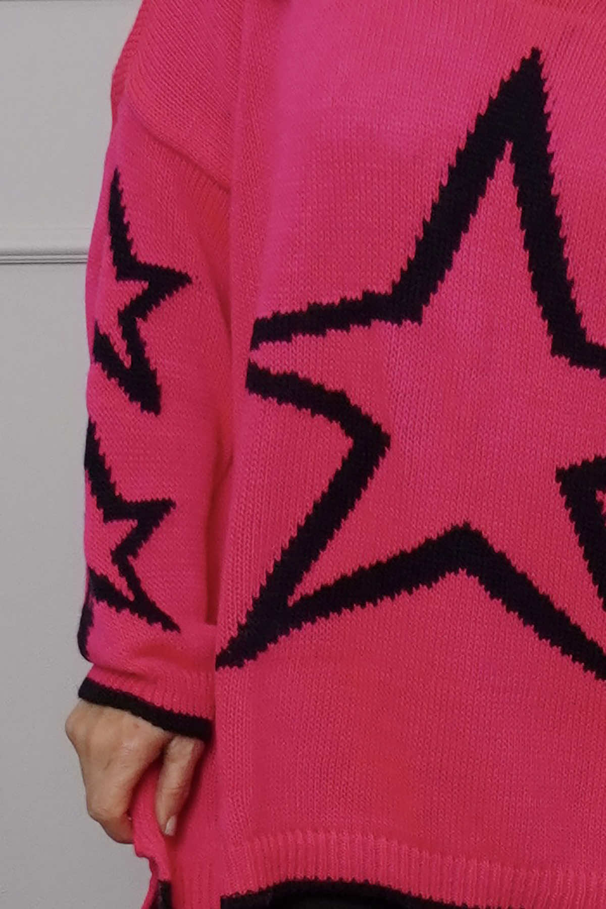 Kimbra Star Knitted Jumper Fuchsia