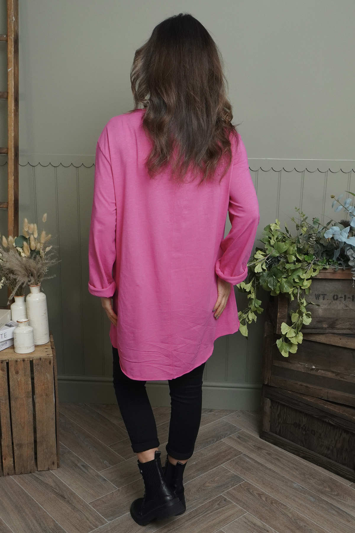 Sasha Cotton Top Fuchsia