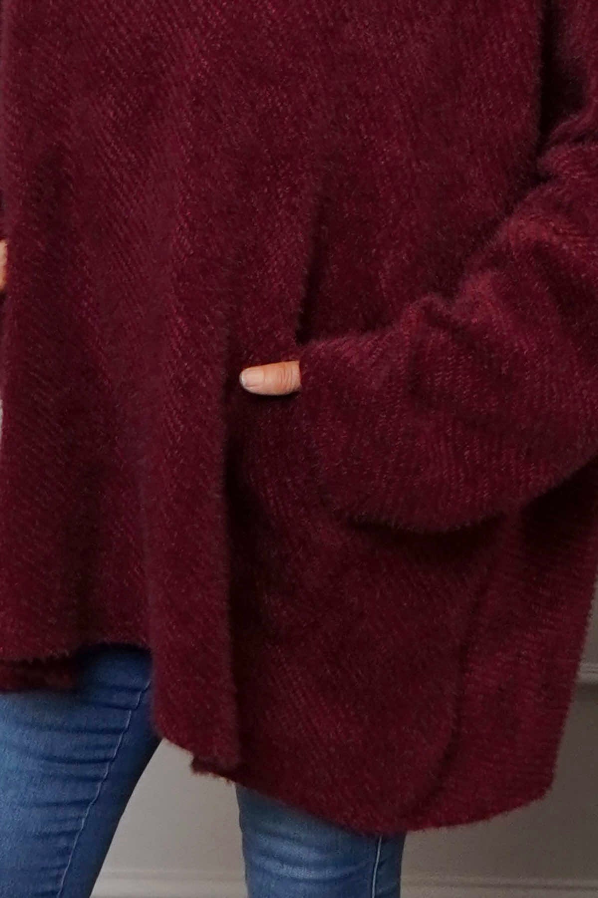 Luma Cowl Neck Jumper Wine