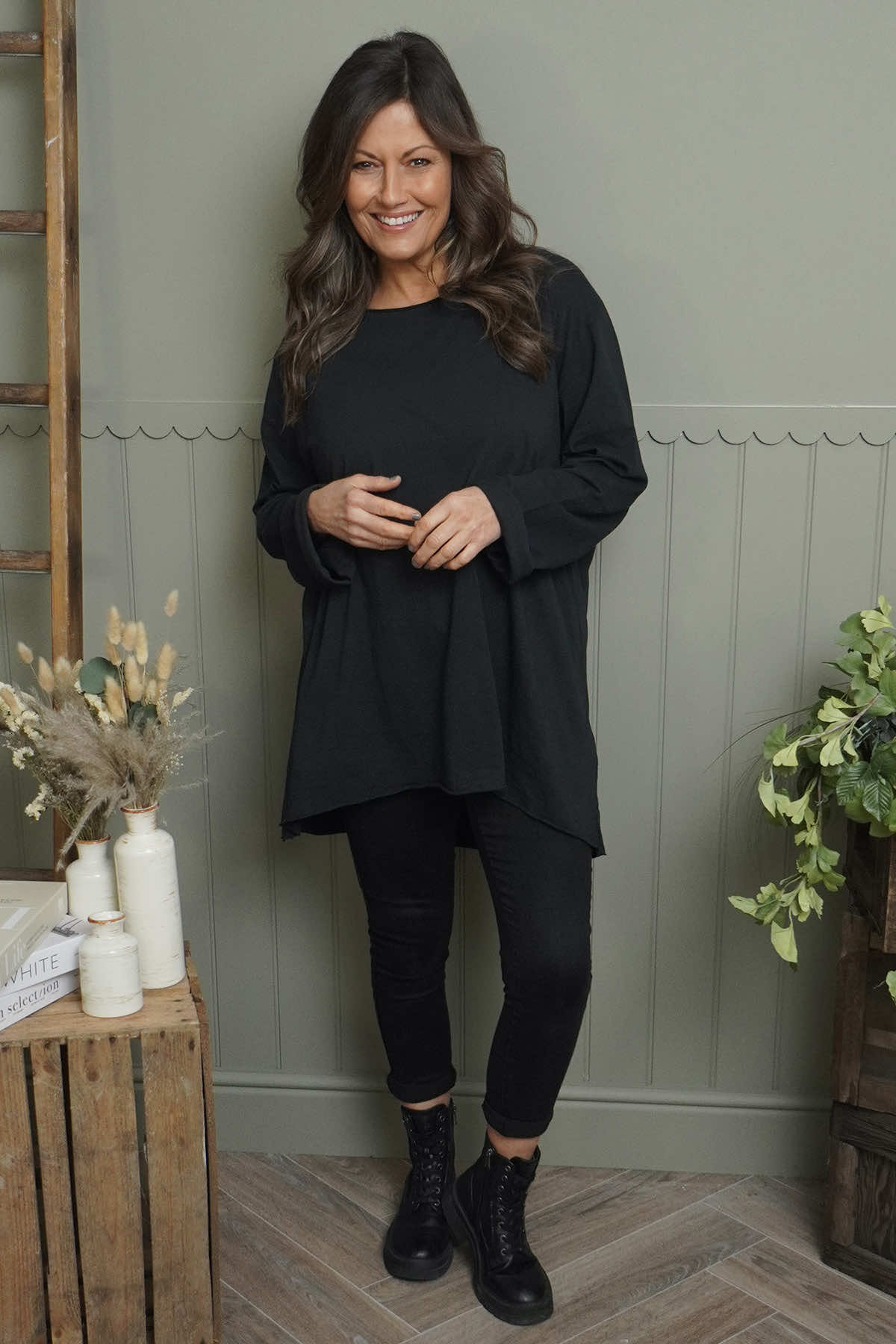 Sasha Cotton Top Black