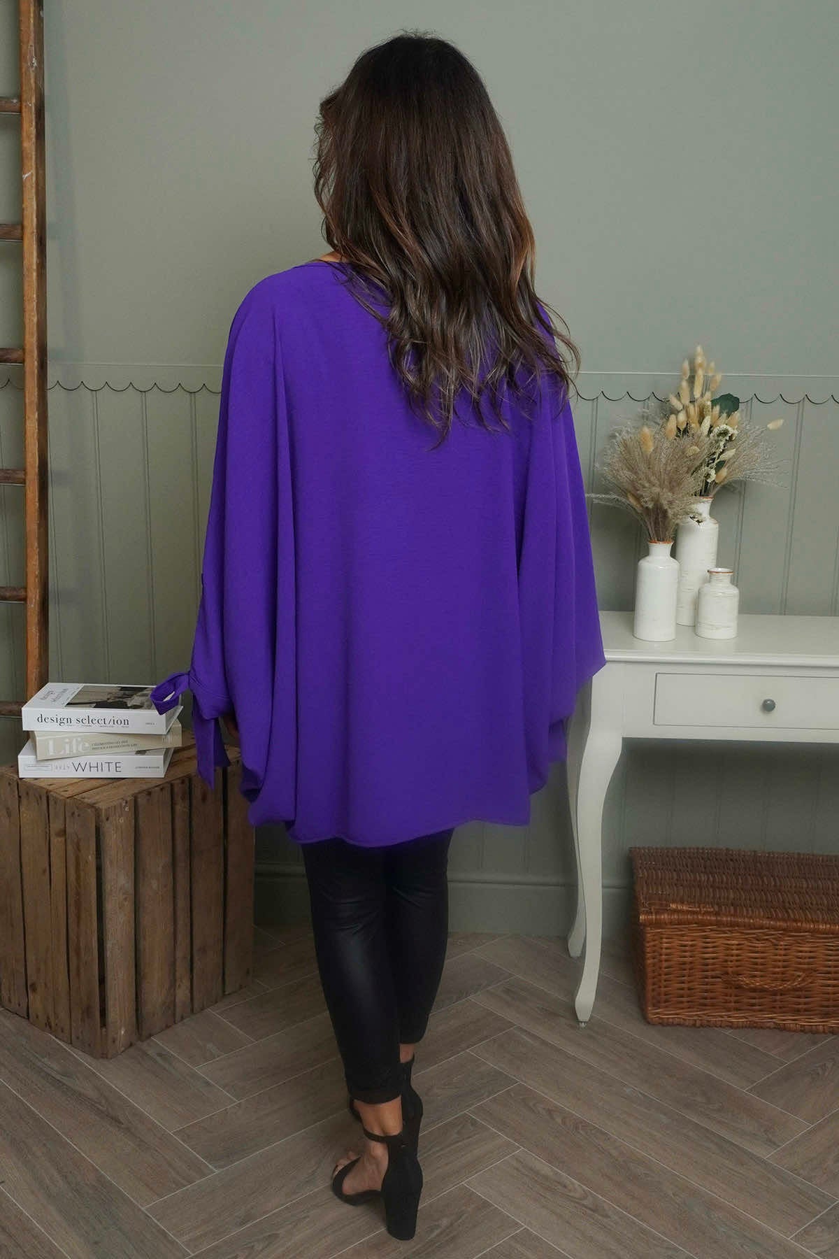 Anette Tie Sleeve Top Purple