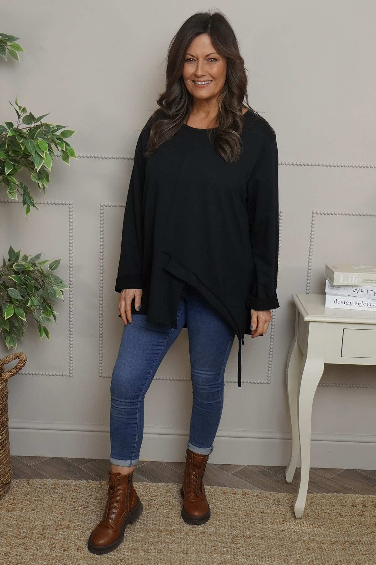 Garnette Cotton Top Black