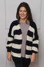 Kennedy Stripe Knitted Cardigan Black