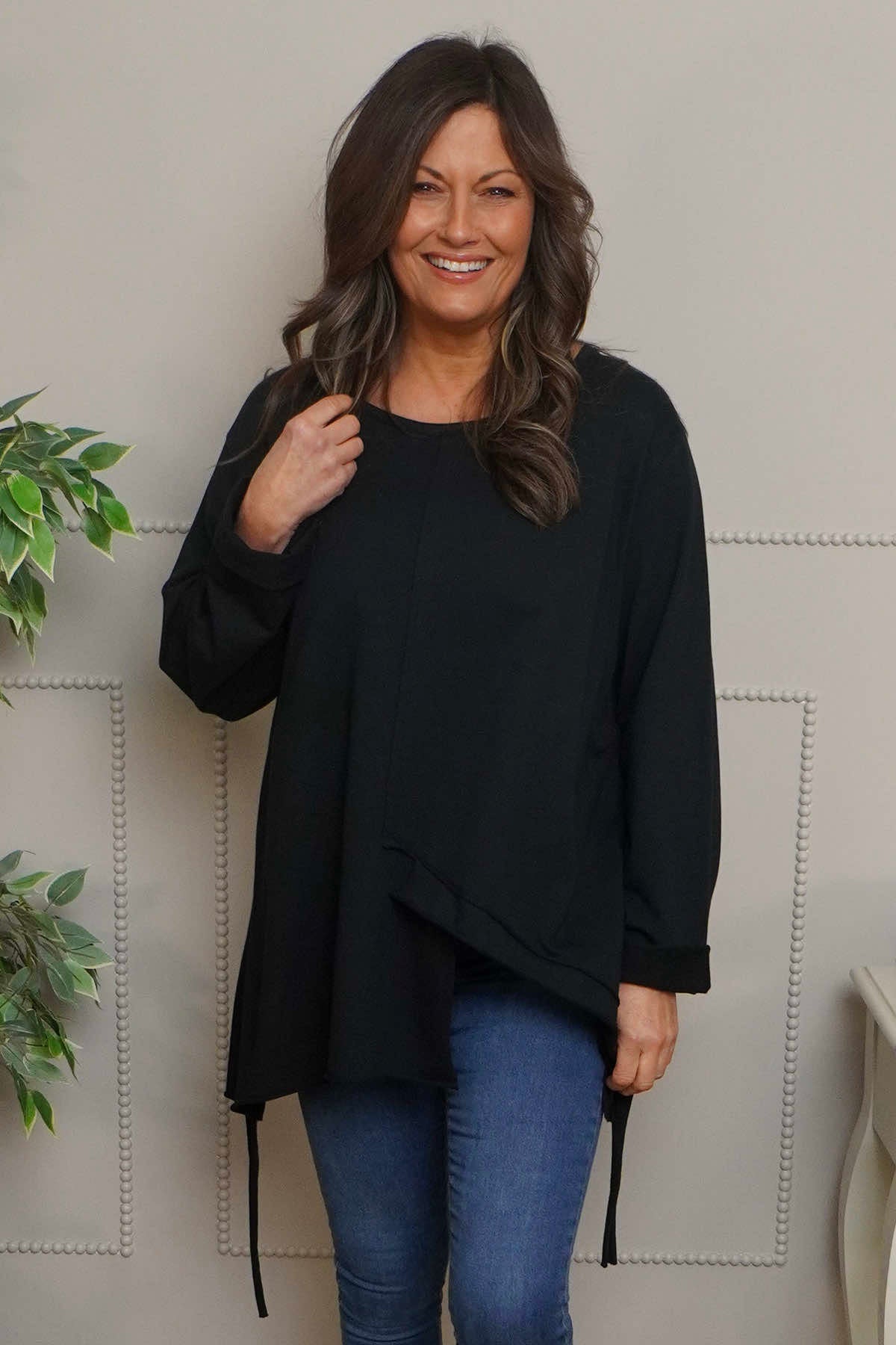 Garnette Cotton Top Black