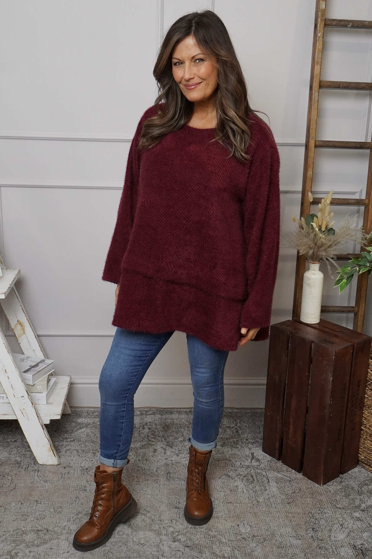 Evora A-Line Jumper Wine