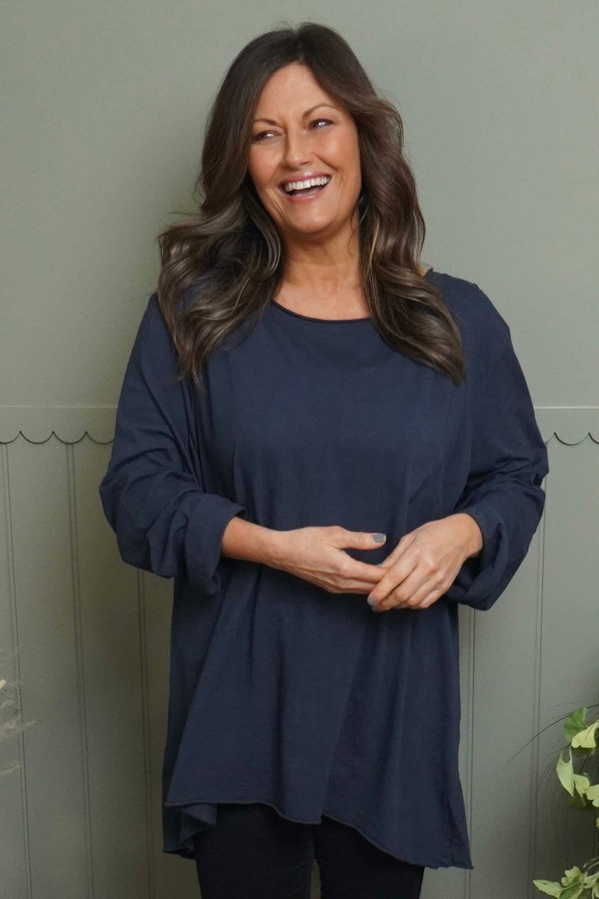 Sasha Cotton Top Navy