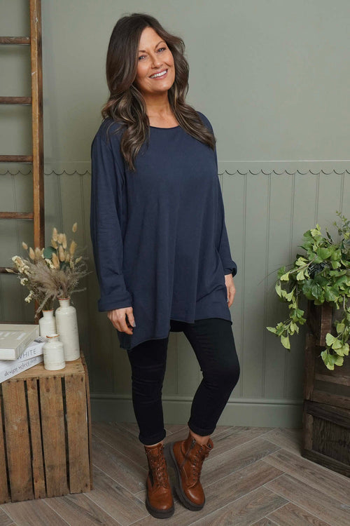 Sasha Cotton Top Navy - Image 1