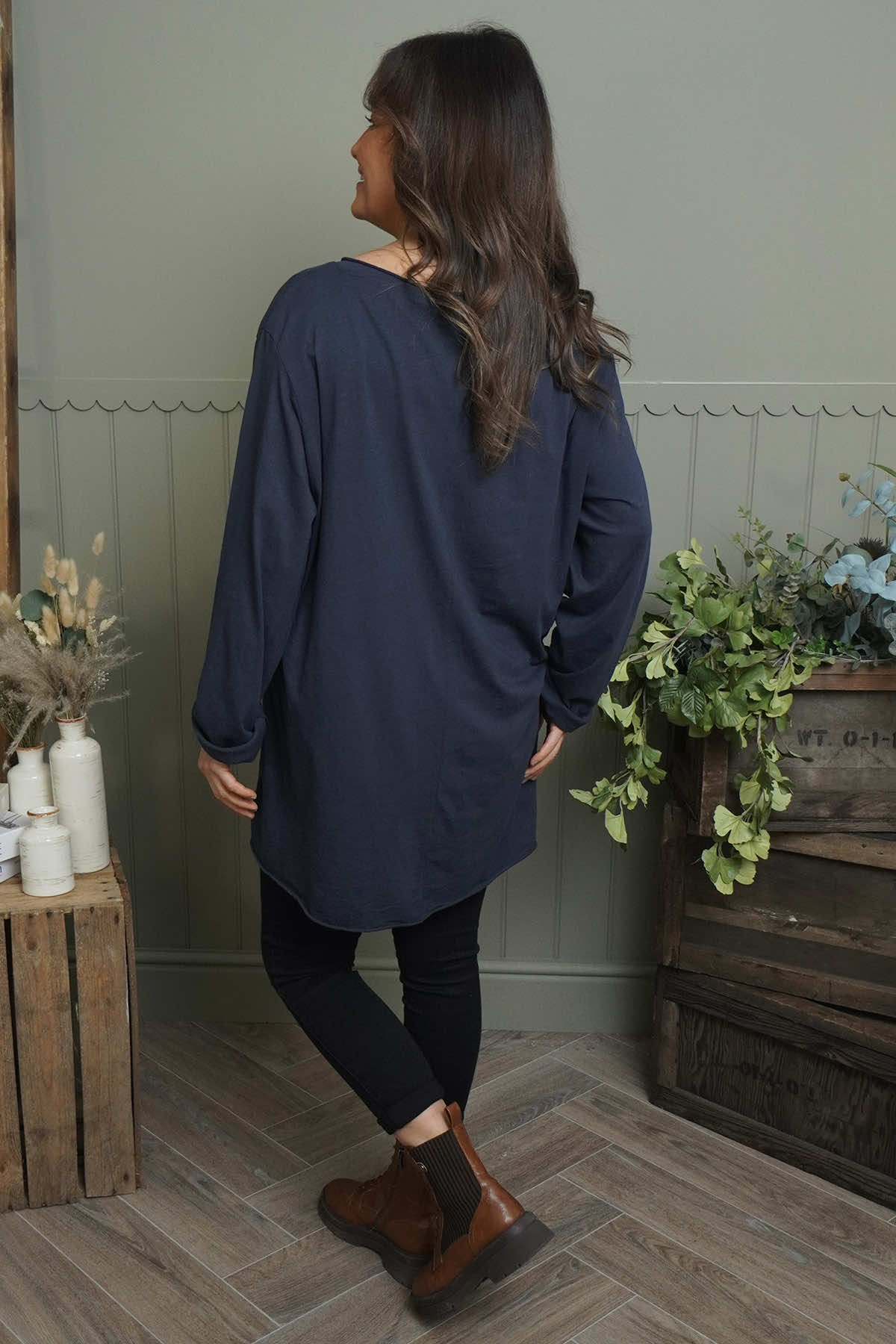 Sasha Cotton Top Navy