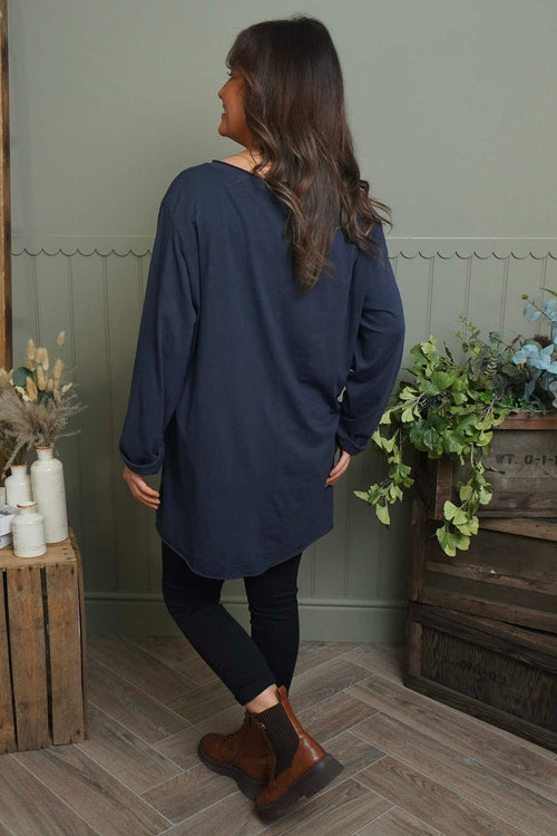 Sasha Cotton Top Navy - Image 4