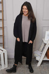 Alison Hooded Knitted Jacket Black